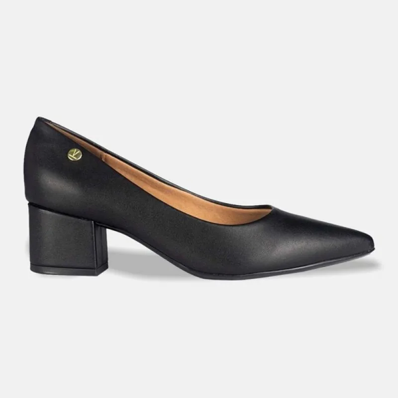 Sapato Scarpin Vizzano Pelica Bico Fino Salto Bloco Pelica -1220.315.7286 37 / Preto