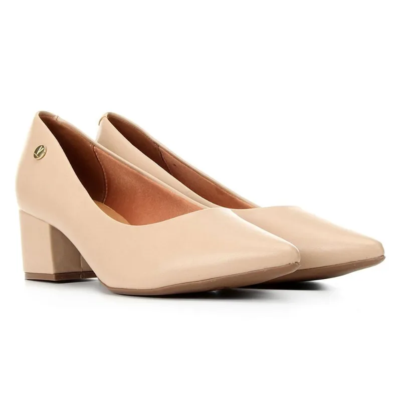 Scarpin Vizzano Bico Fino Pelica Feminino Bege 33