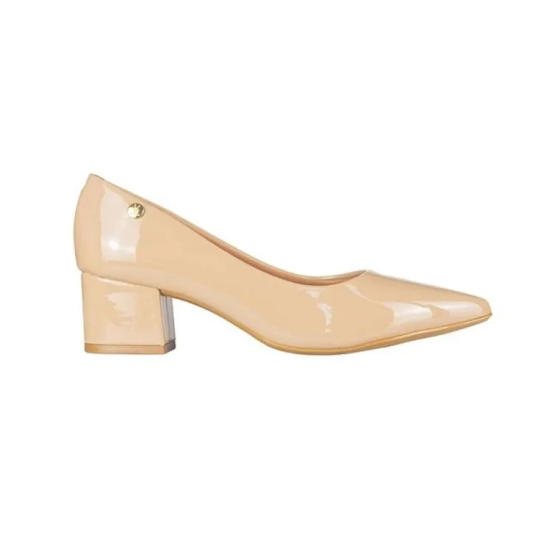 Sapato Scarpin Vizzano Salto Bloco Verniz 36 / Bege