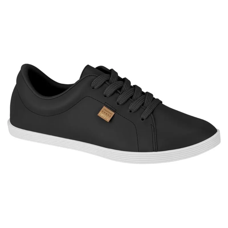 Tênis Basico Casual Branco Preto Conforto Beira Rio 4205.123