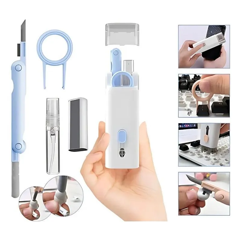 3x Escova Macia Limpa Teclado 7 Em1 Pc Limpador Fone De Ouvi