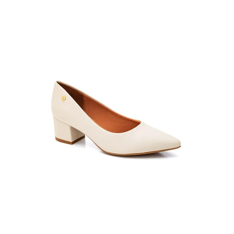 Sapato Vizzano Scarpin Feminino Salto Bloco 1220.315.7286 Off-White 34