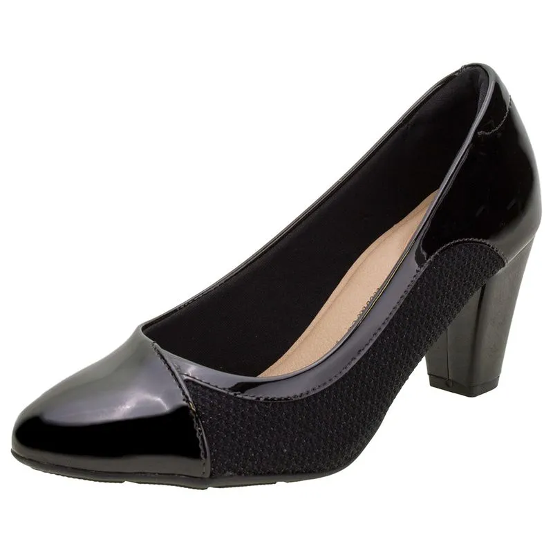 Sapato Feminino Salto Médio Modare - 7305442 VERNIZ/PRETO 35