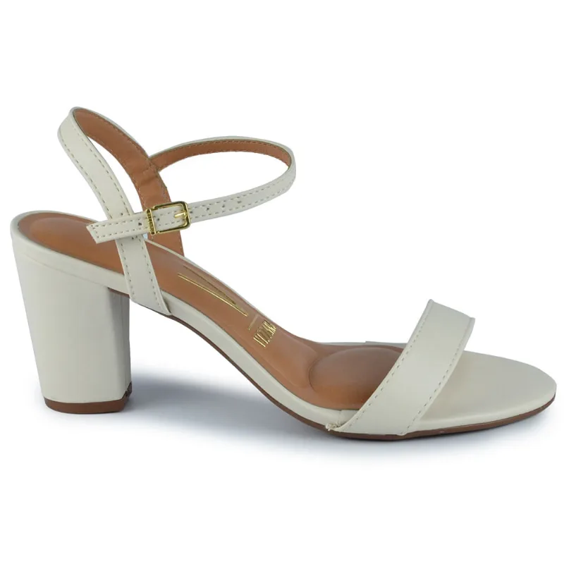 Sandália Vizzano Feminina Salto Alto Bloco Casual - Glitter - Brilho 6262.474 7286 PELICA BCO OFF 35