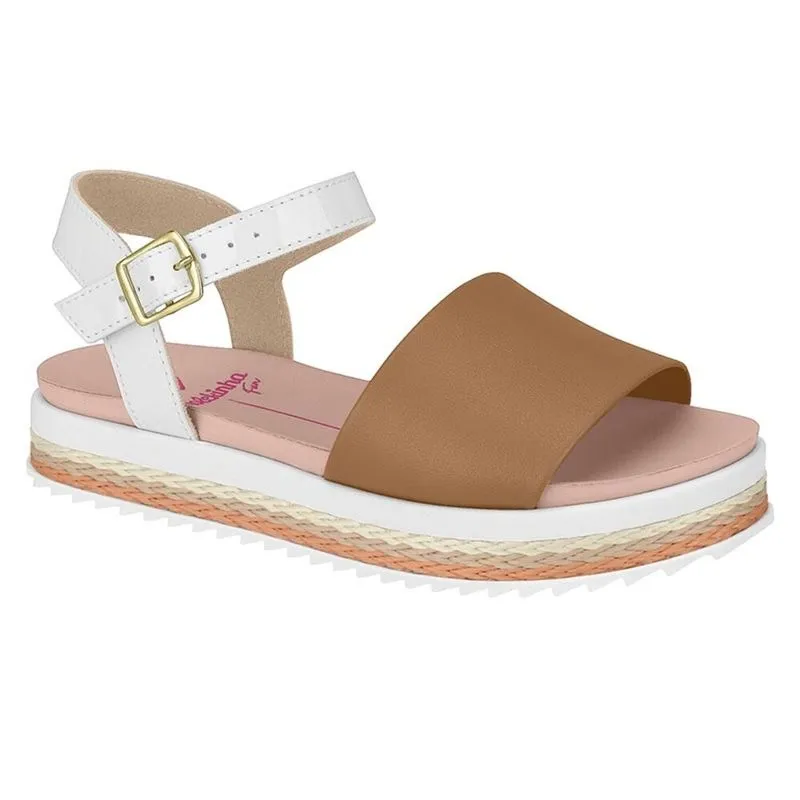 Sandalia Infantil Branco/camel Molekinha 2305.912