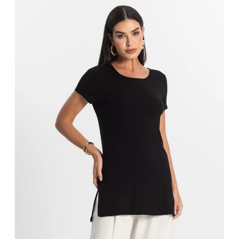 Blusa Básica Alongada Feminina Rovitex Preto M
