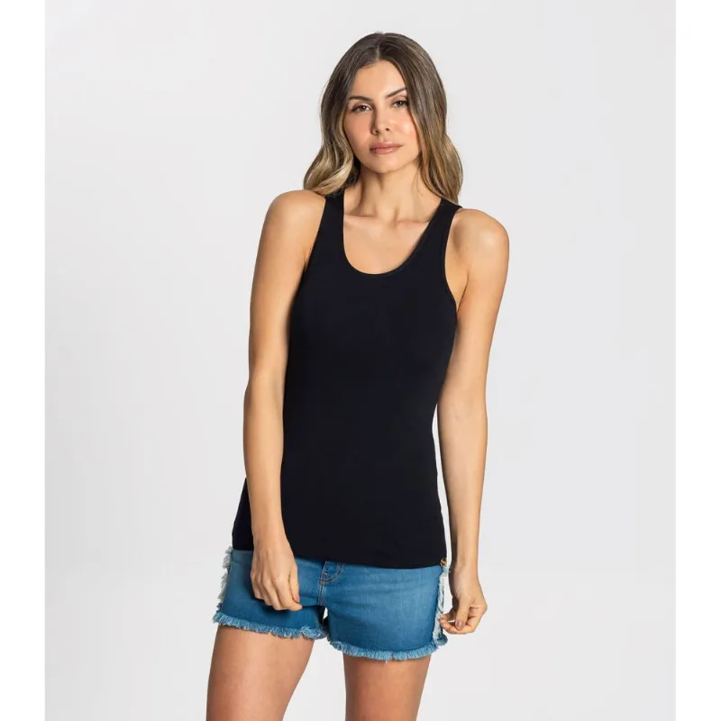 Regata Básica Feminia Viscotorcion Rovitex Preto M