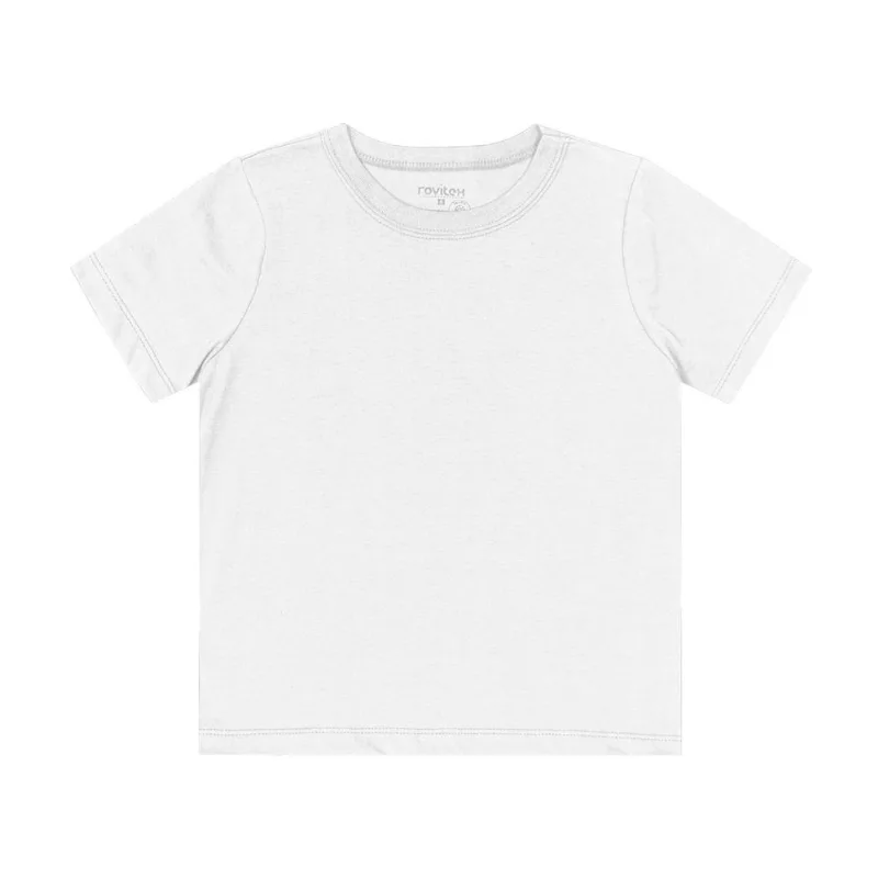 Camiseta Infantil Masculina Básica Rovitex Kids Branco 14