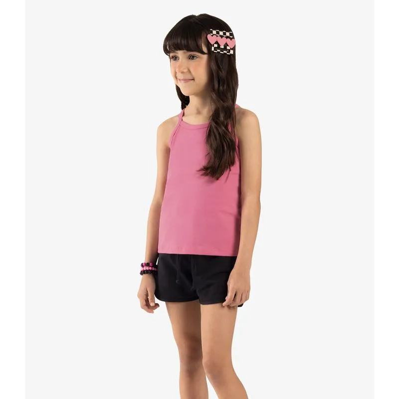 Shorts Básico Infantil Feminino Rovi Kids Preto 18