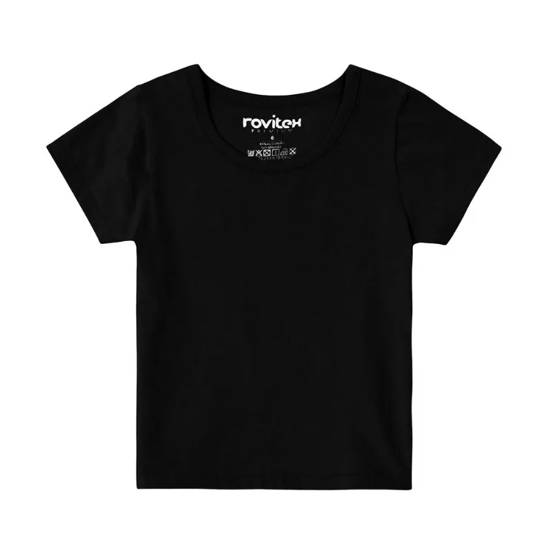 Blusa Básica Infantil Feminina Rovitex Kids Preto 18
