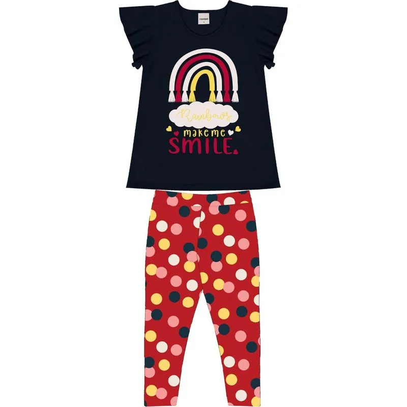 Conjunto Blusa e Legging Infantil Rovitex Kids Azul 3