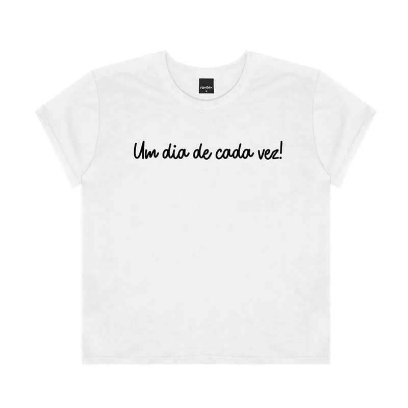 T-shirt com Estampa Feminina Rovitex Branco GG