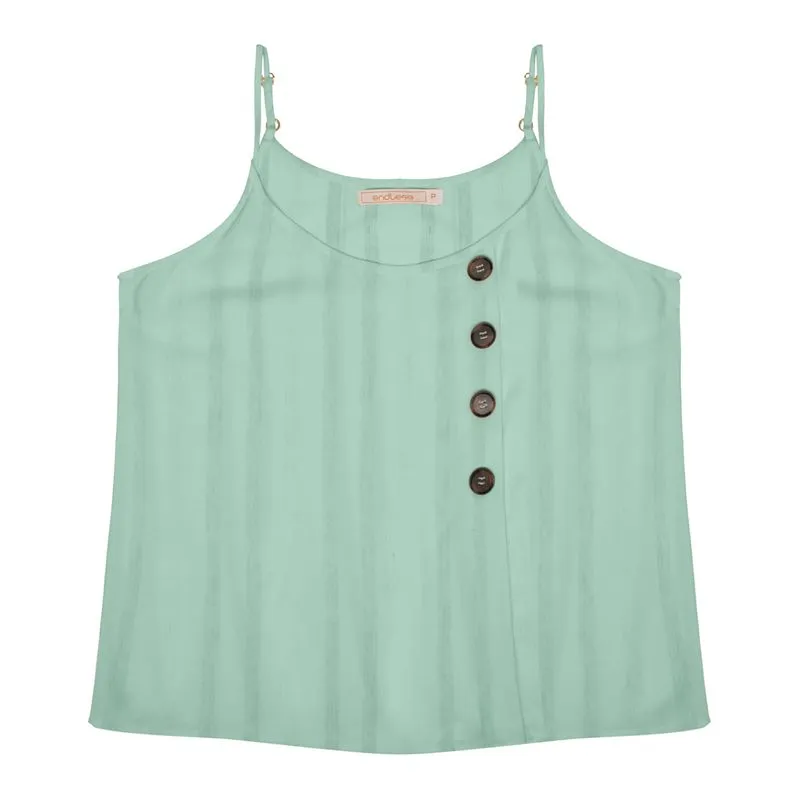 Blusa De Alça Com Botões Endless Verde P
