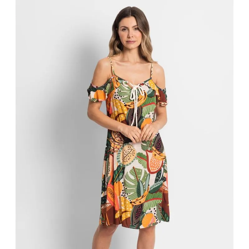 Vestido Estampado Endless Bege M