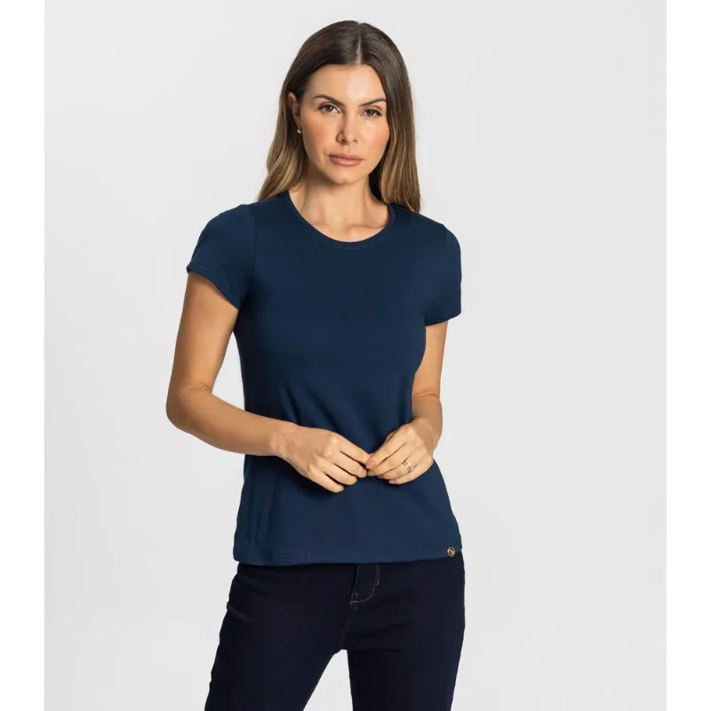 Blusa Feminina Cotton Leve Básica Rovitex Azul M