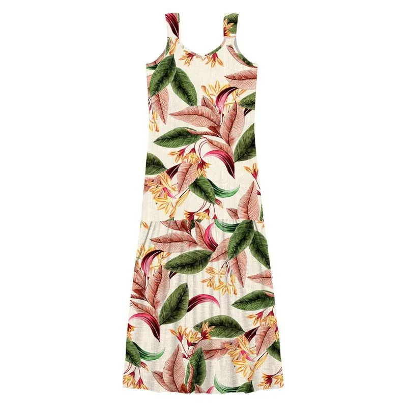 Vestido Longo Estampado Endless Bege GG