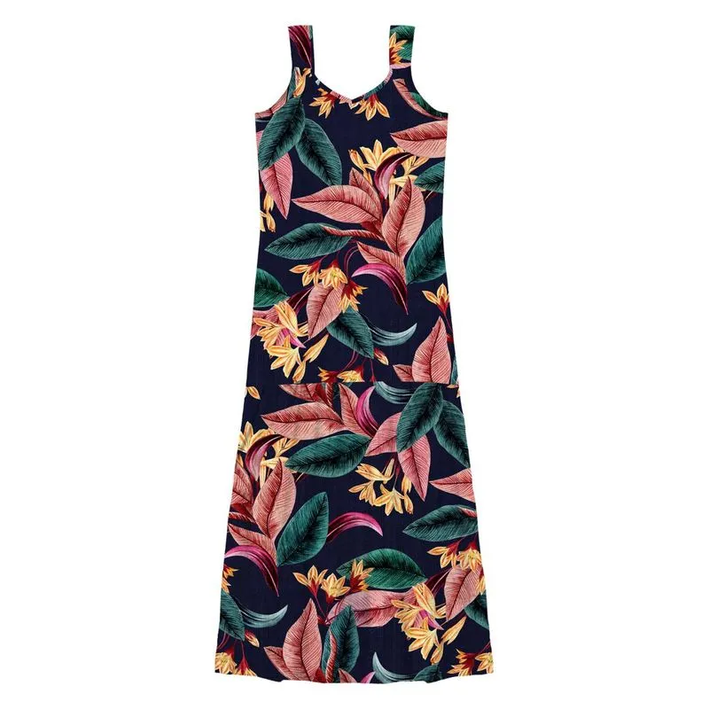 Vestido Longo Estampado Endless Azul M