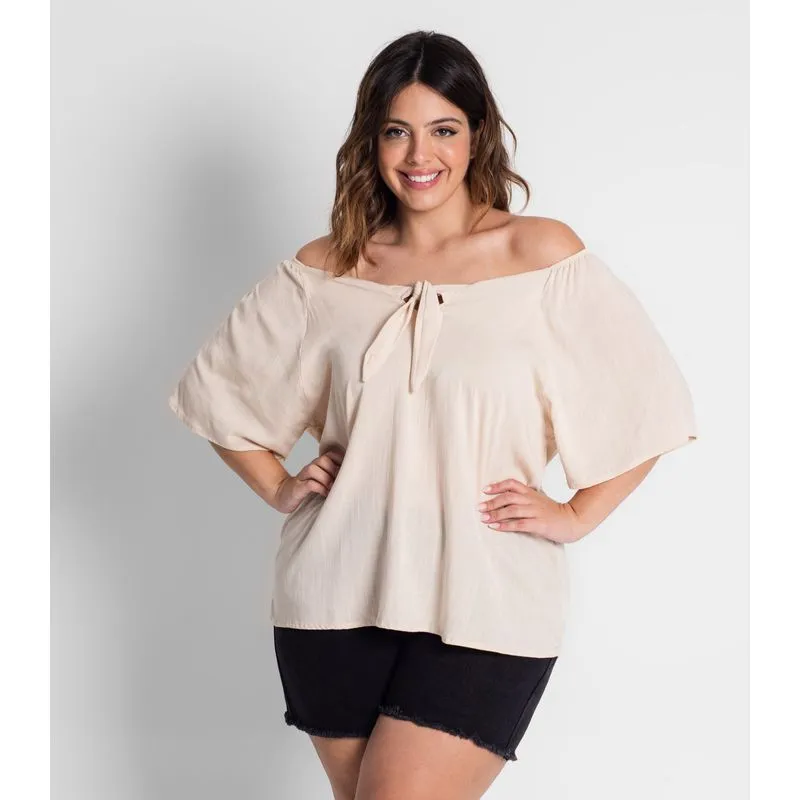 Blusa Plus Size Feminina Prime Secret Glam Cinza Plus M