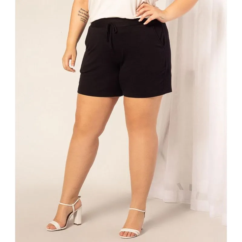 Shorts Feminino Molecotton Rovitex Plus Preto Plus M