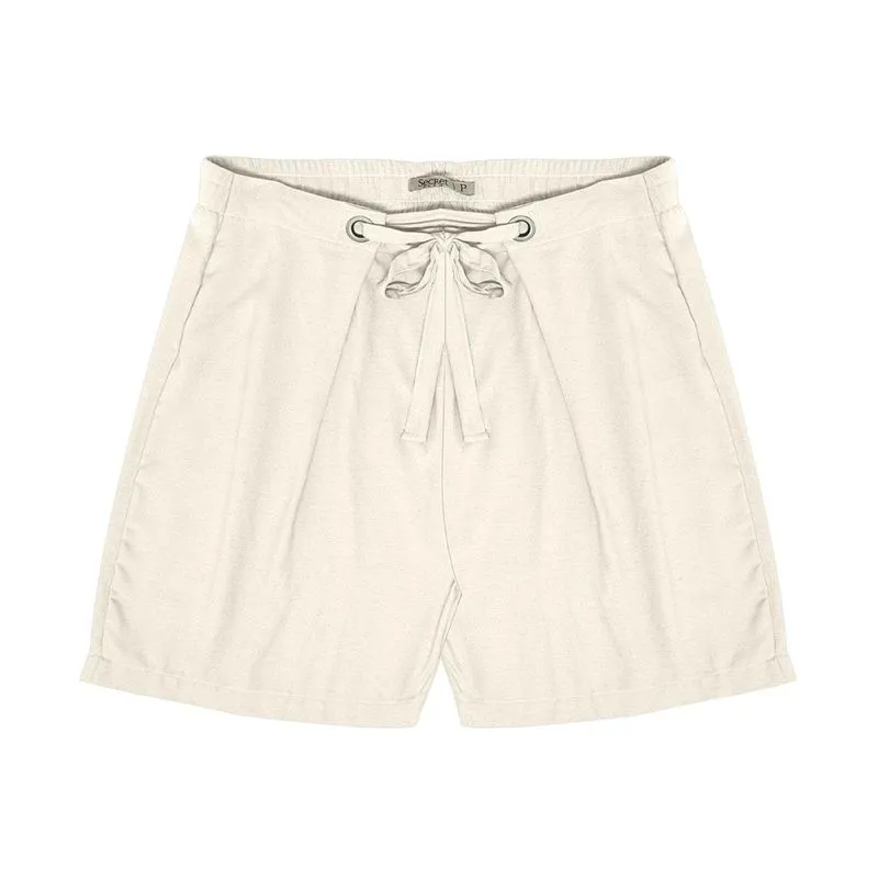 Shorts Feminino Plus Size Secret Bege Plus M