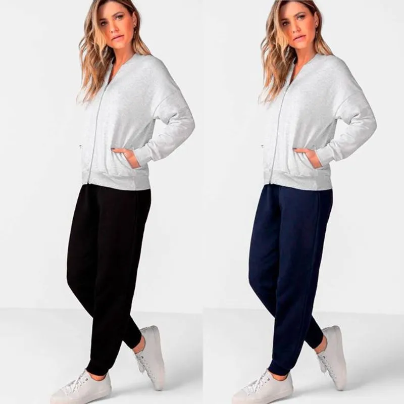 Calça Moletom Feminina Básica Jogger