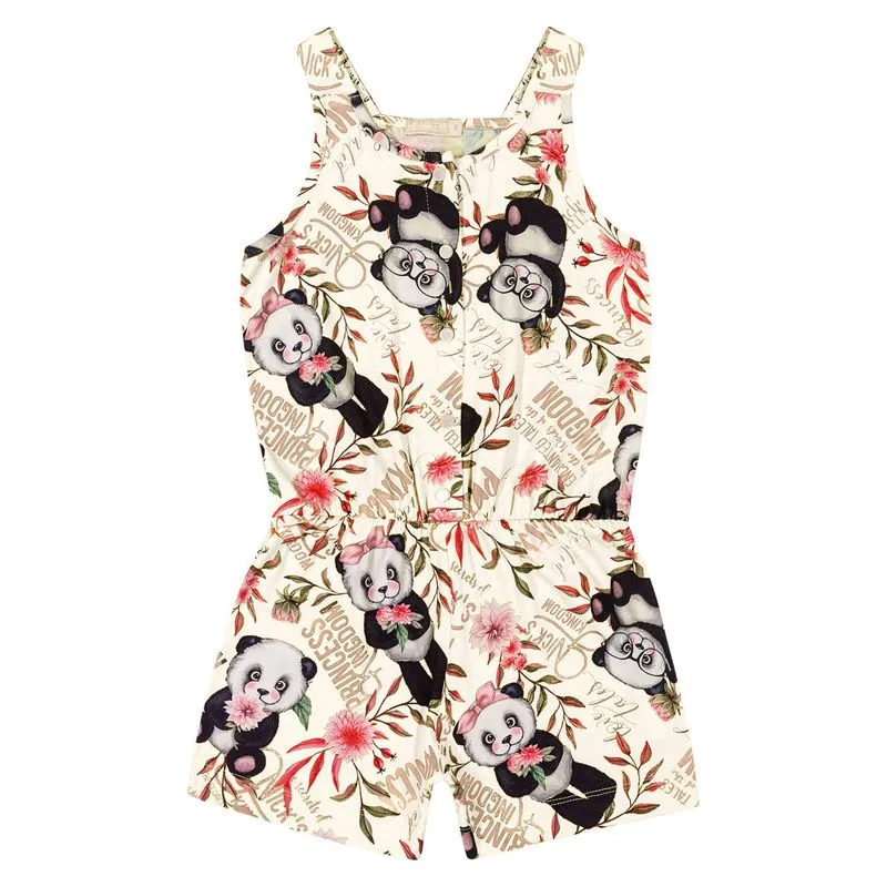 Macaquinho Infantil Feminino Estampado Tricknick Bege 10