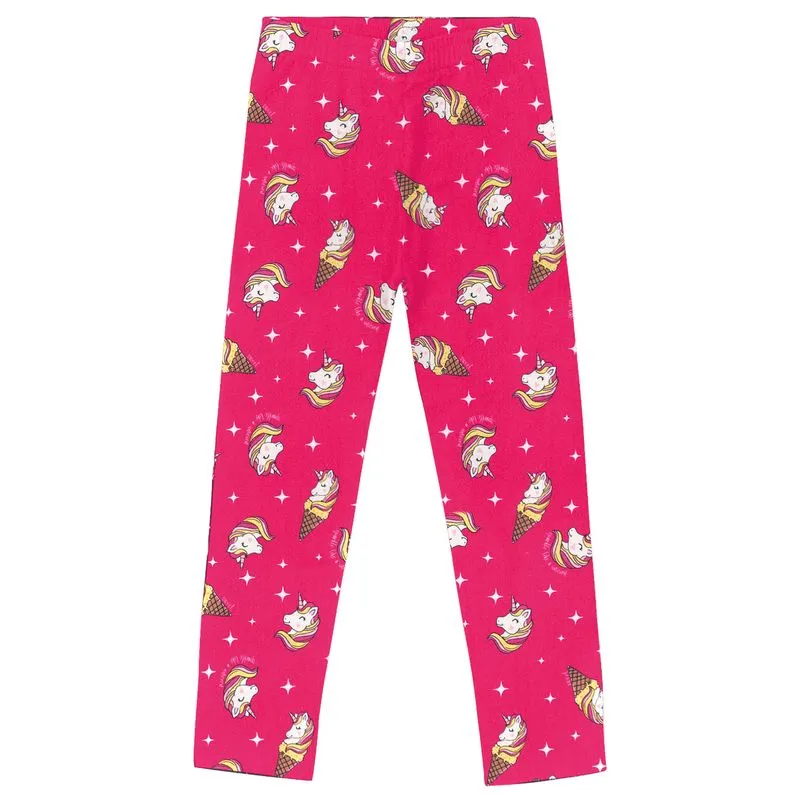 Calça Legging Infantil Unicórnio Rovitex Kids Rosa 6