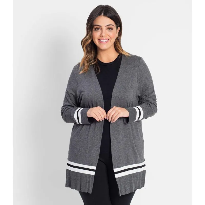 Cardigan Feminino Secret Glam Cinza Plus M