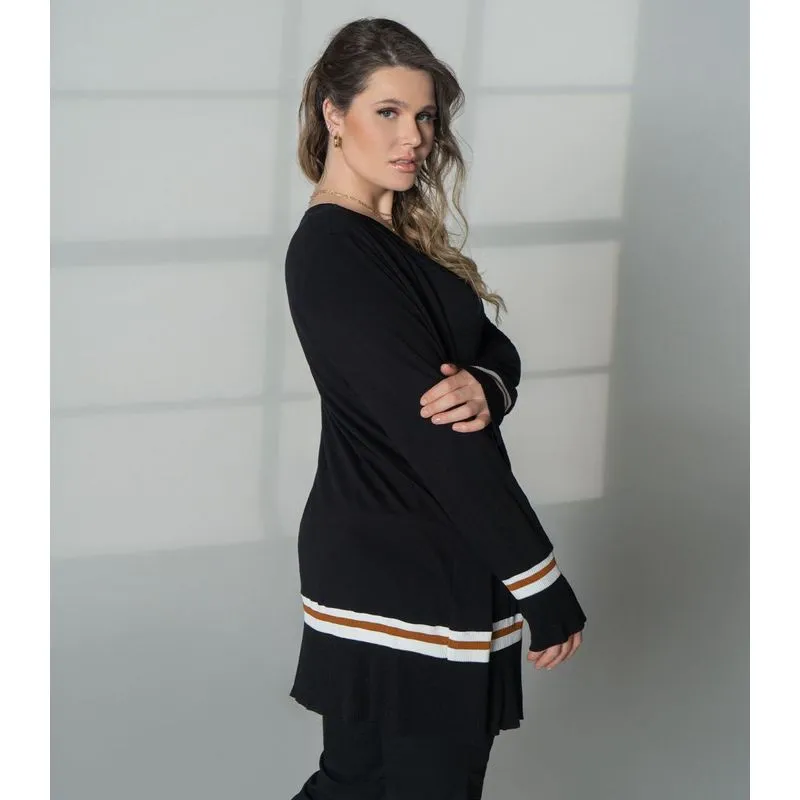 Cardigan Feminino Secret Glam Preto Plus P