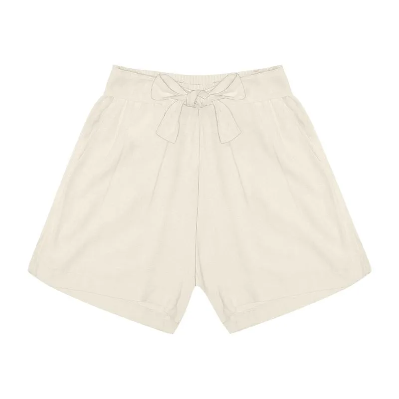 Shorts Feminino Cintura Alta Endless Bege P