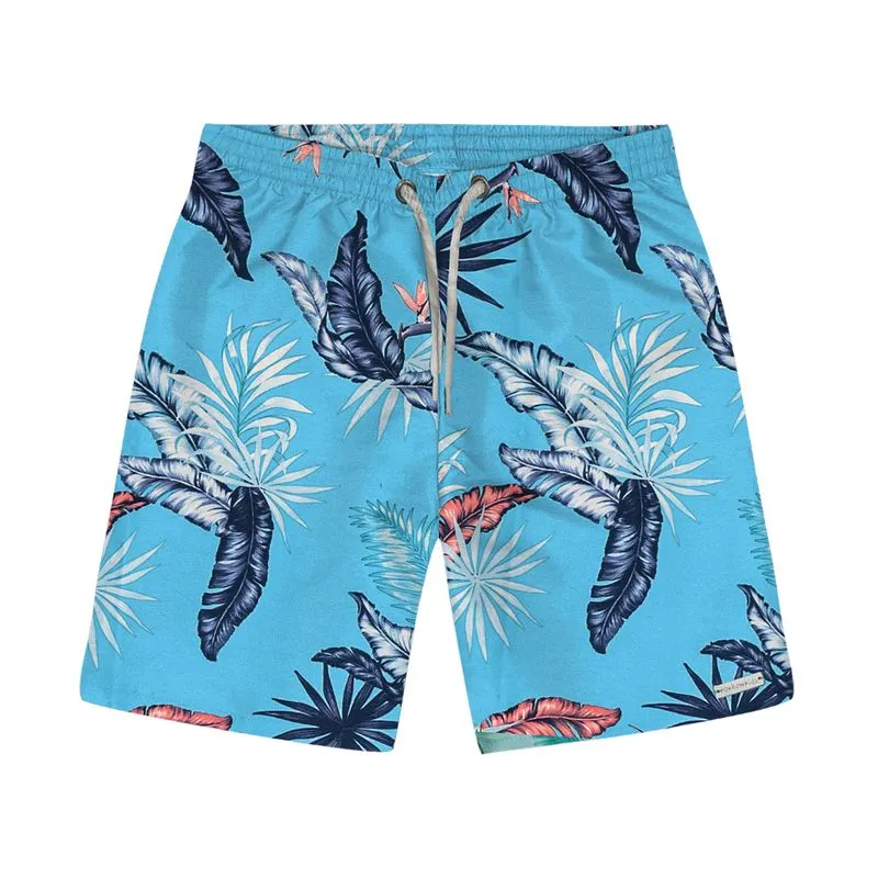 Bermuda Infantil Folhagem Rovitex Kids Azul 10