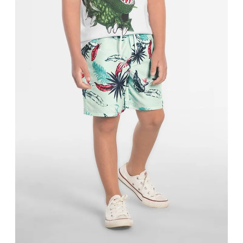 Bermuda Infantil Folhagem Rovitex Kids Verde 8