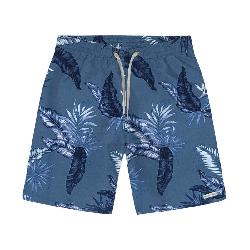 Bermuda Infantil Folhagem Rovitex Kids Azul 8