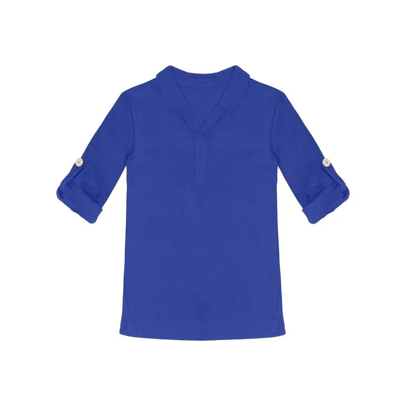 Camisa Feminina Manga Longa Rovitex Azul M