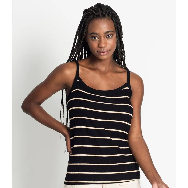 Blusa Feminina de Alça Listrada Rovitex Preto G
