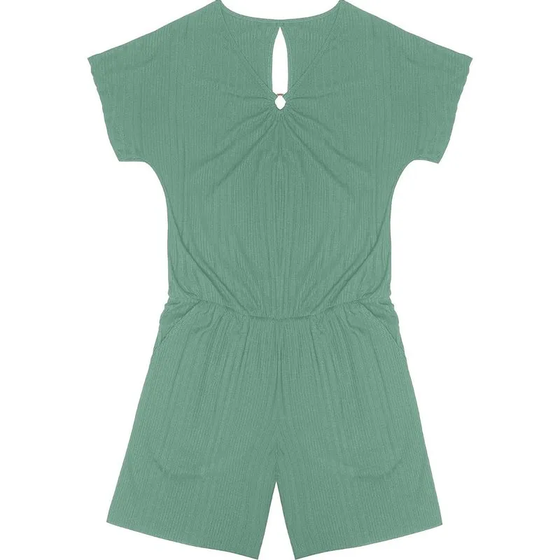 Macaquinho Plus Size com Bolso Rovitex Plus Verde Plus G4