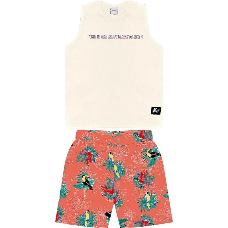CONJUNTO MACHAO COM BERMUDA ROVITEX KIDS Bege 6
