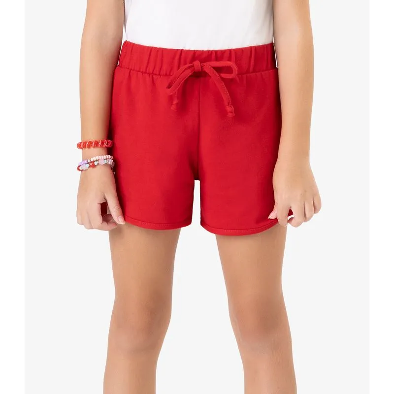 Shorts Básico Infantil Feminino Rovi Kids Vermelho 4