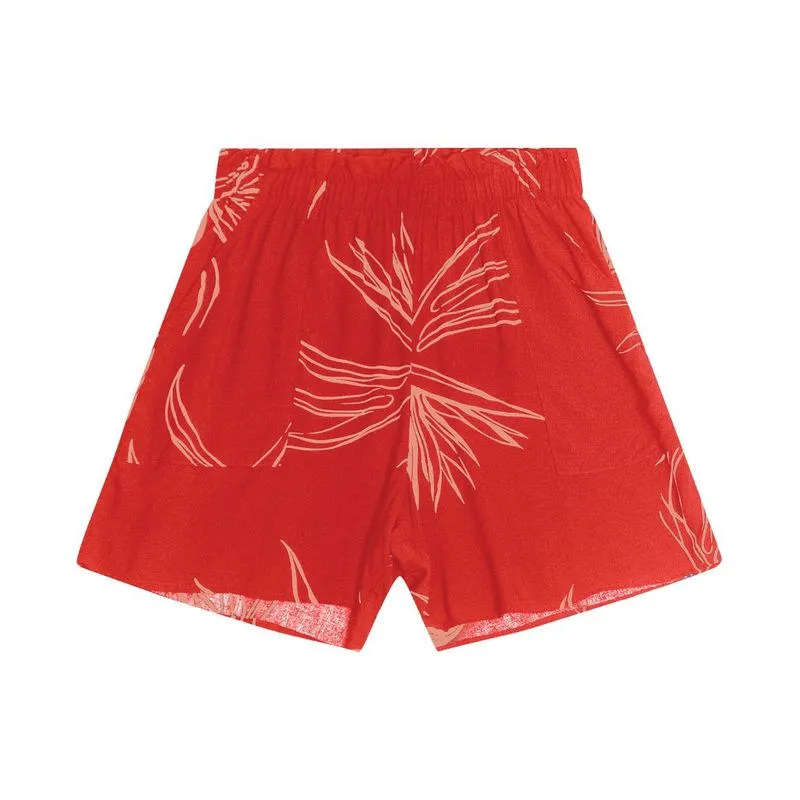 Shorts Feminino Estampado Endless Vermelho M