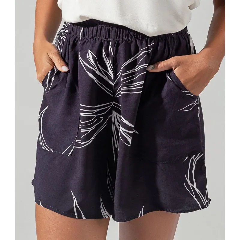 Shorts Feminino Estampado Endless Preto M