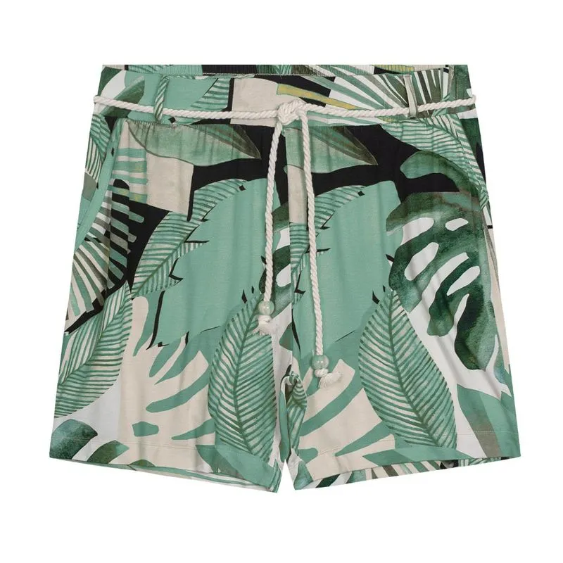 Shorts Feminino Plus Size com Cordão Secret Glam Verde Plus G1