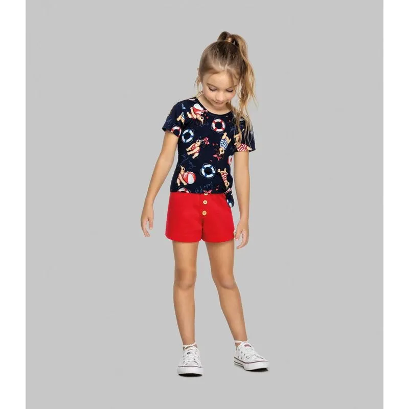 Conjunto Infantil Feminino Alto Mar Trick Nick Azul 10