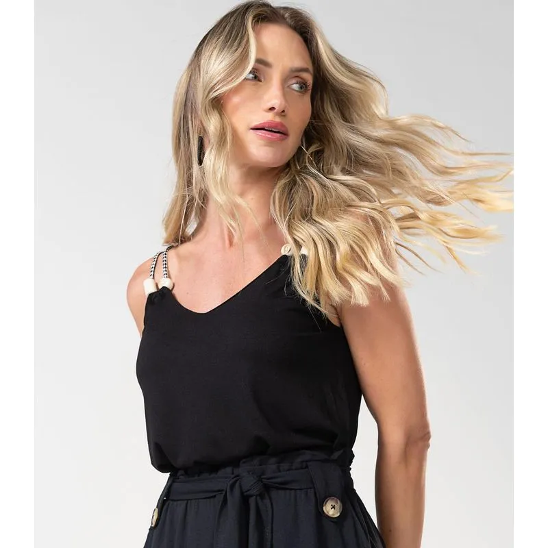 Blusa De Alça Navy Endless Preto G