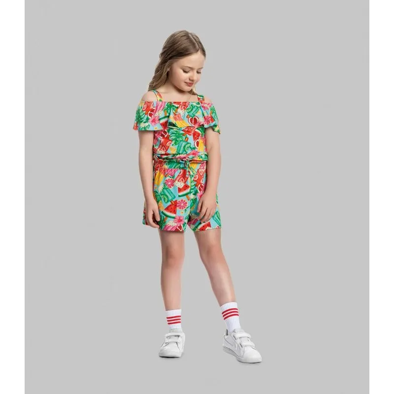 Conjunto Infantil Feminino Frutinhas Trick Nick Azul 4