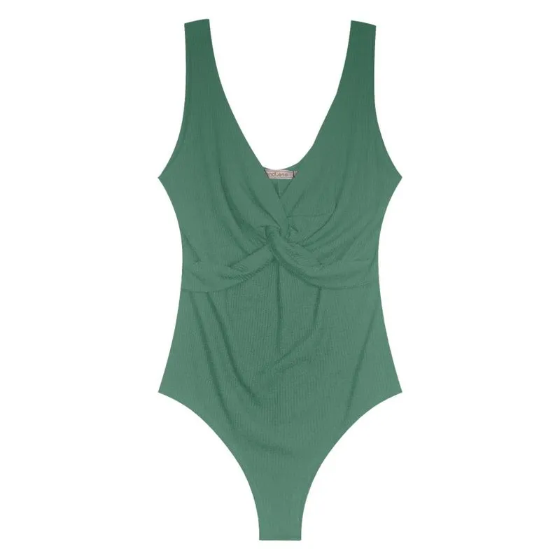 Body Feminino Canelado Endless Verde P
