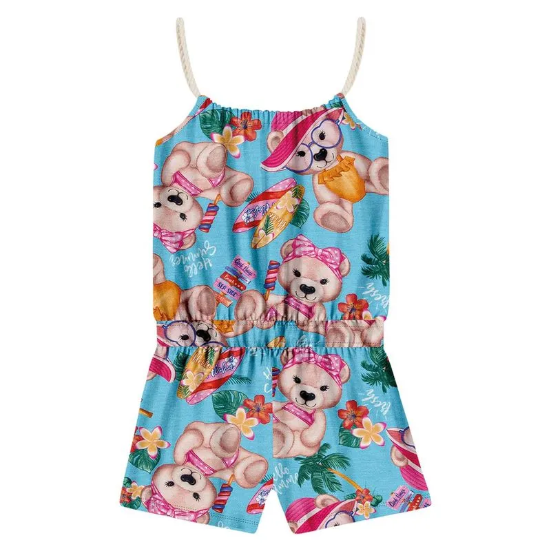 Macaquinho Infantil Feminino Ursos Trick Nick Azul 1