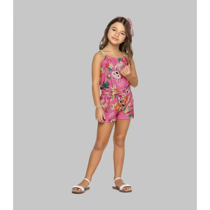 Macaquinho Infantil Feminino Ursos Trick Nick Rosa 4