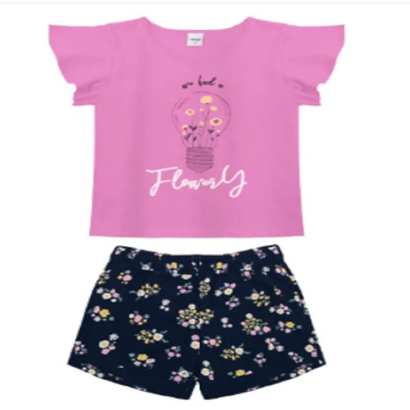 Conjunto Infantil Feminino Minty Meia Malha Rosa