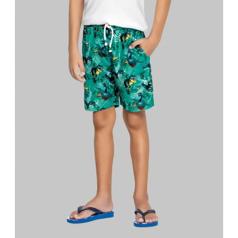 Shorts Masculino Infantil Dino Trick Nick Verde 4