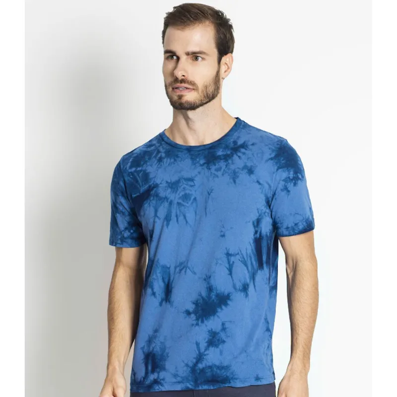Camisa Masculina Tie Dye Rovitex Azul GG